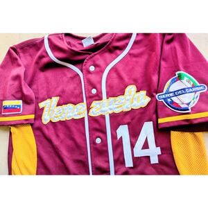 WBC 2009 VENEZUELA jersey L Serie del Caribe burgundy red MLB baseball vintage